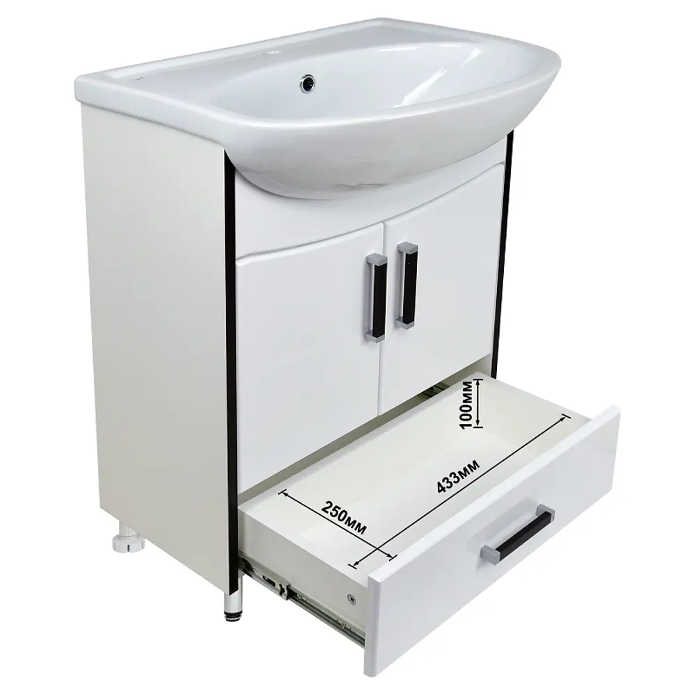 Фото 4 Тумба под раковину Doratiz Астра 50 9911.029 напольная белая Уют 50, с ящиком