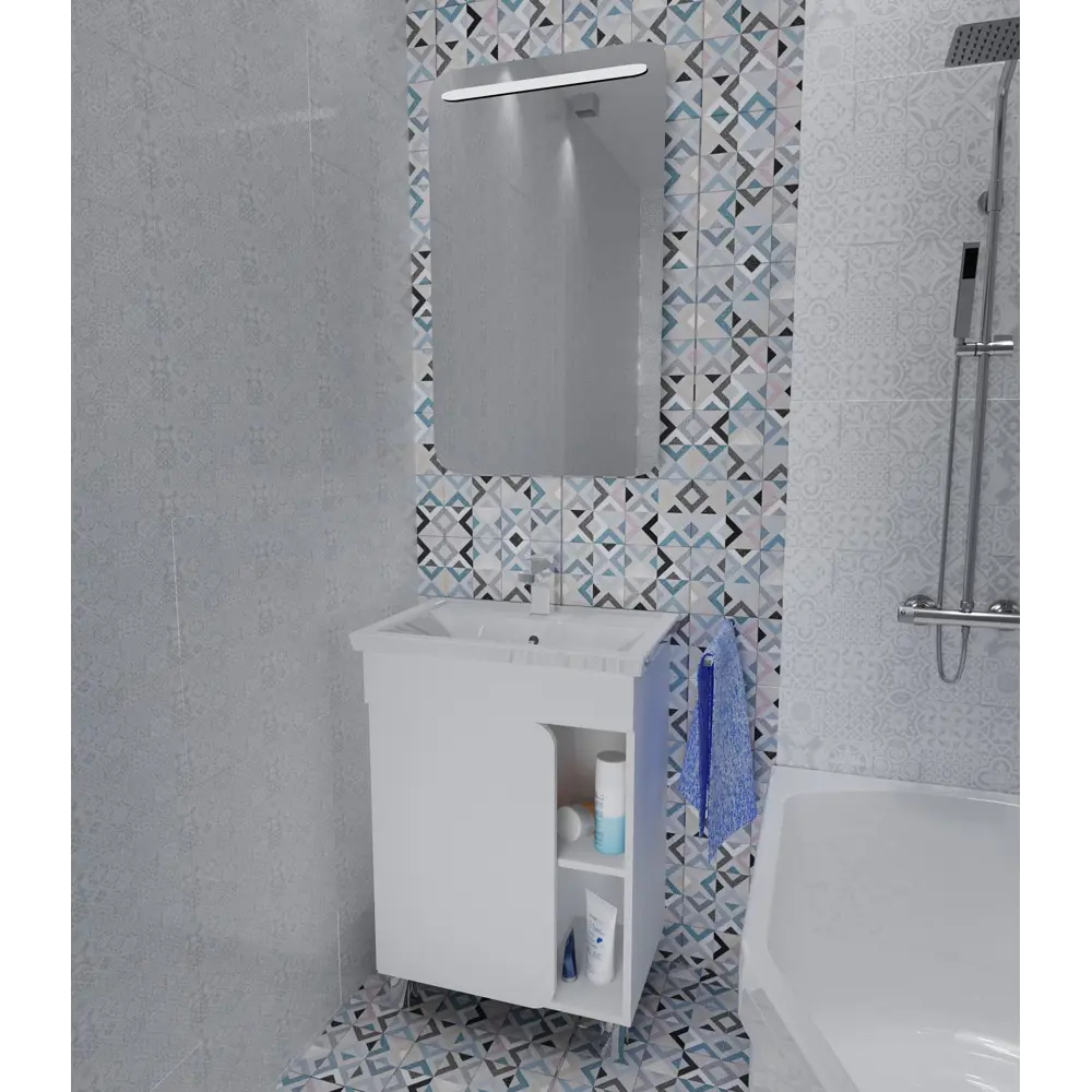 Фото 2 Тумба под раковину напольная 1Marka Nuvo 60 см цвет белый Фото 2 Тумба под раковину напольная 1Marka Nuvo 60 см цвет белый