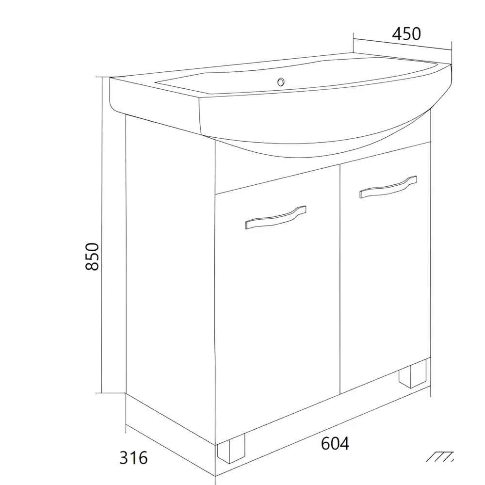 Фото 8 Тумба под раковину напольная 1Marka Вита 65 см цвет белый У50109 Фото 8 Тумба под раковину напольная 1Marka Вита 65 см цвет белый У50109