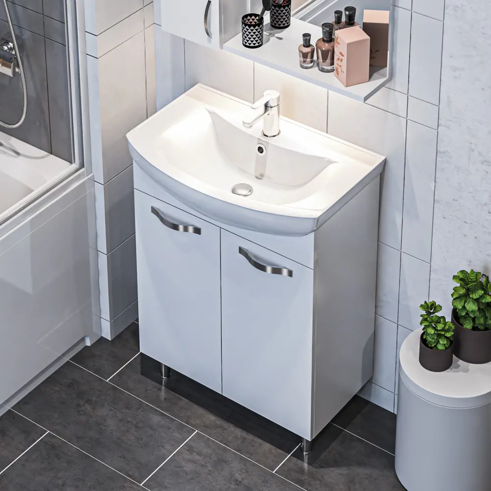 Фото 11 Тумба под раковину напольная 1Marka Вита 65 см цвет белый У50109 Фото 11 Тумба под раковину напольная 1Marka Вита 65 см цвет белый У50109