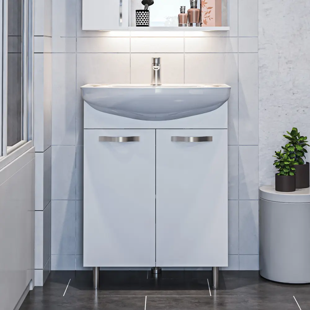 Фото 13 Тумба под раковину напольная 1Marka Вита 65 см цвет белый У50109 Фото 13 Тумба под раковину напольная 1Marka Вита 65 см цвет белый У50109