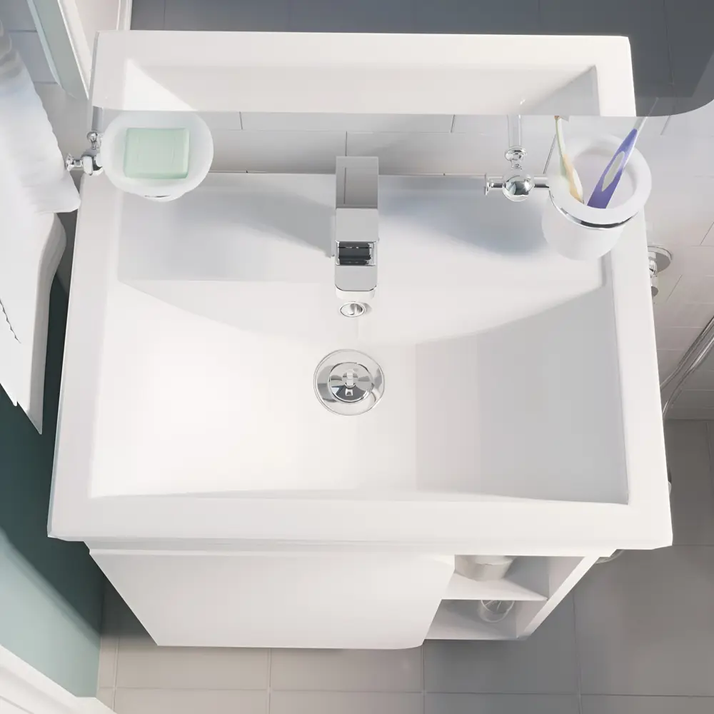 Фото 4 Тумба под раковину напольная 1Marka Nuvo 70 см цвет белый Фото 4 Тумба под раковину напольная 1Marka Nuvo 70 см цвет белый