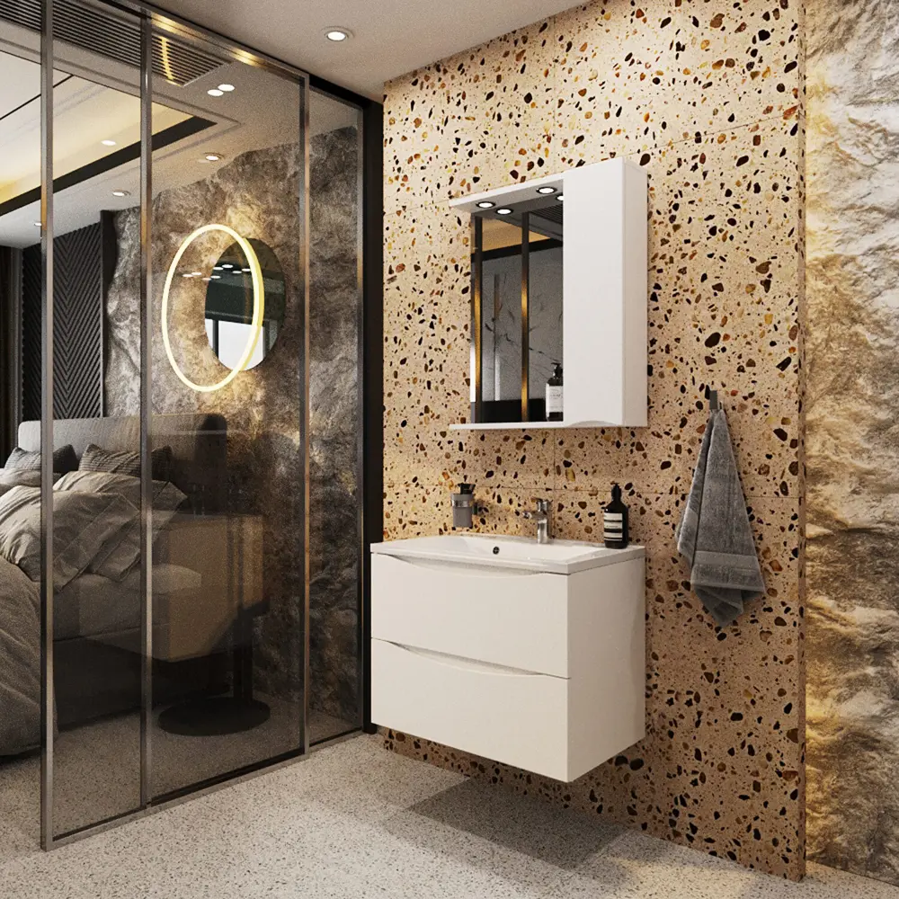 Фото 7 Тумба с раковиной подвесная Итана Мишель 65 641x450x550 Белый Фото 7 Тумба с раковиной подвесная Итана Мишель 65 641x450x550 Белый
