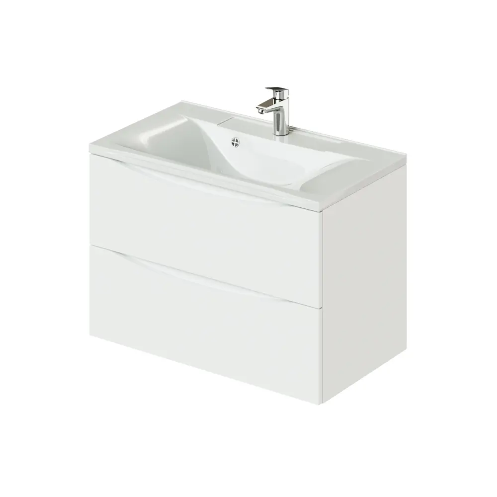 Фото Тумба с раковиной подвесная Итана Мишель 80 787x444x550 Белый Фото Тумба с раковиной подвесная Итана Мишель 80 787x444x550 Белый