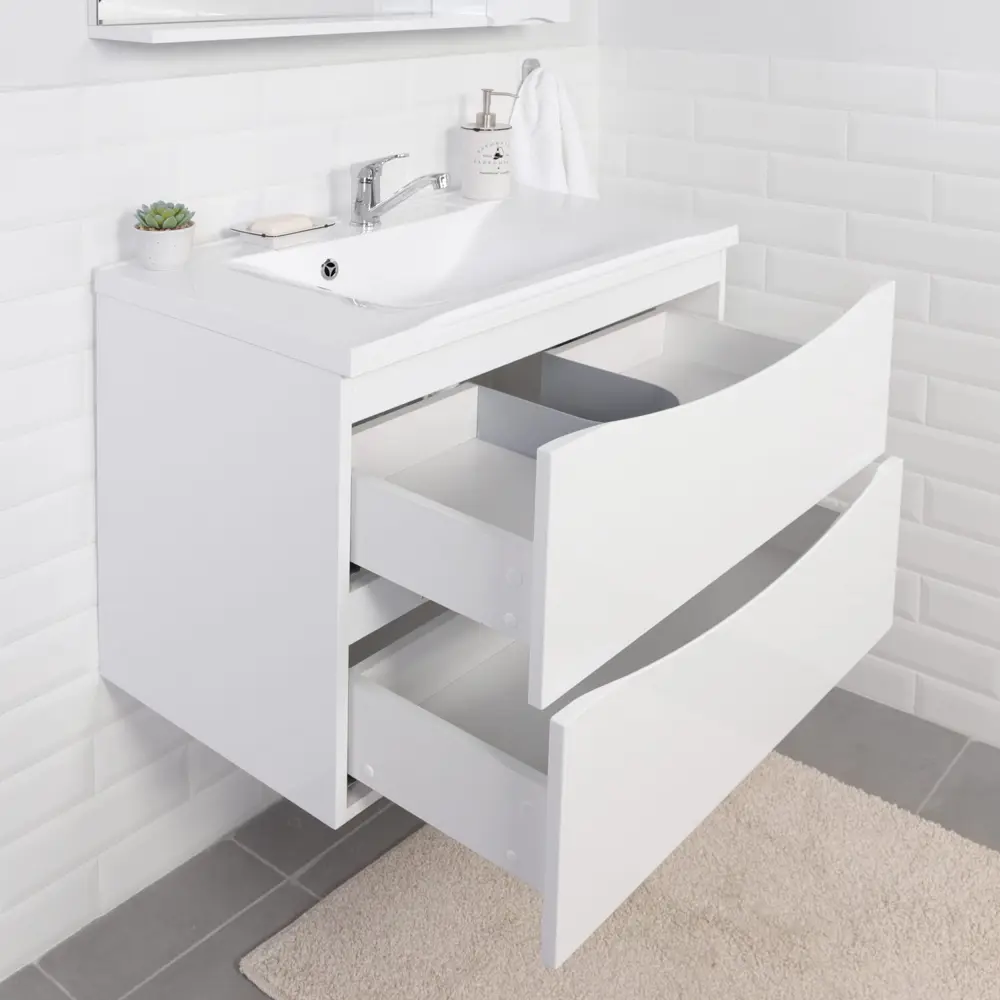 Фото 11 Тумба с раковиной подвесная Итана Мишель 80 787x444x550 Белый Фото 11 Тумба с раковиной подвесная Итана Мишель 80 787x444x550 Белый