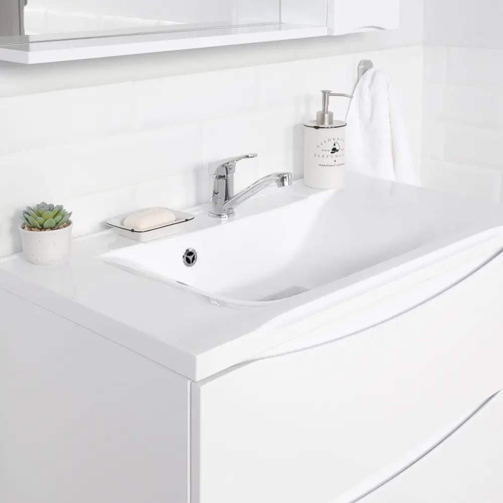 Фото 10 Тумба с раковиной подвесная Итана Мишель 80 787x444x550 Белый Фото 10 Тумба с раковиной подвесная Итана Мишель 80 787x444x550 Белый