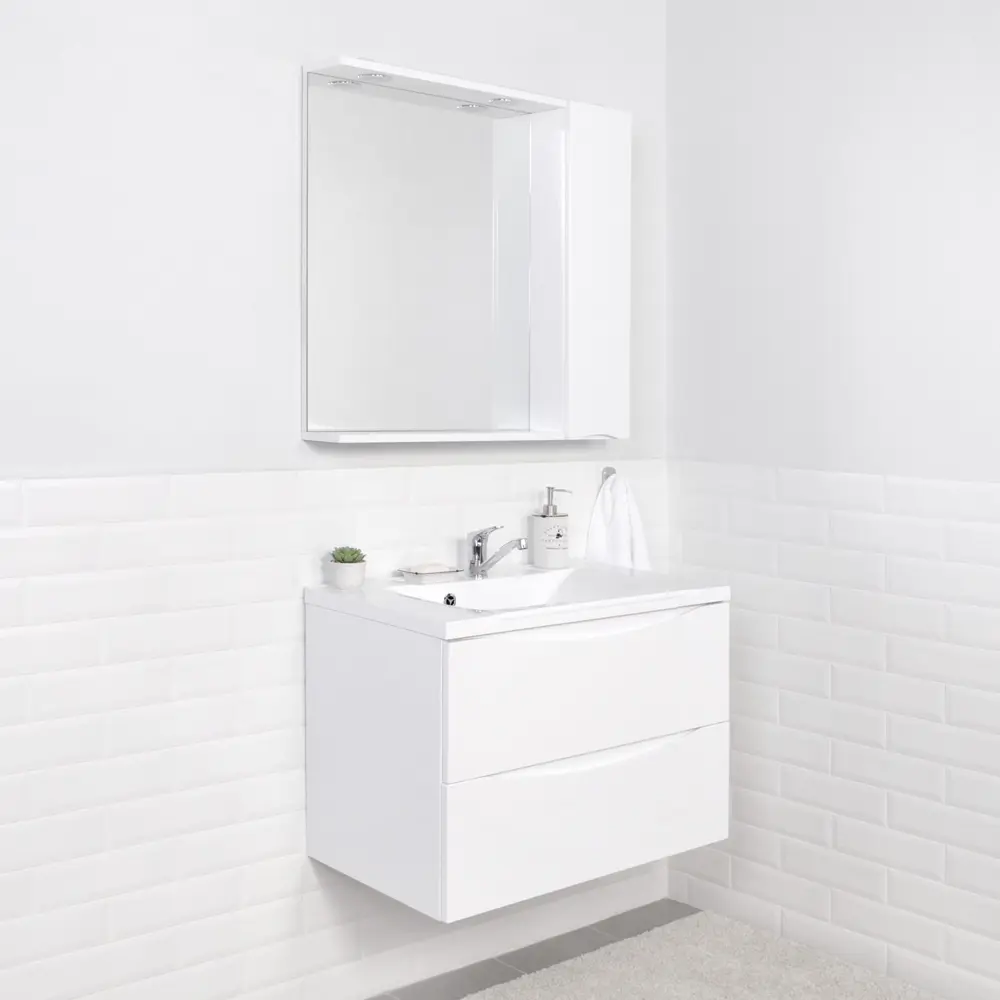 Фото 12 Тумба с раковиной подвесная Итана Мишель 80 787x444x550 Белый Фото 12 Тумба с раковиной подвесная Итана Мишель 80 787x444x550 Белый