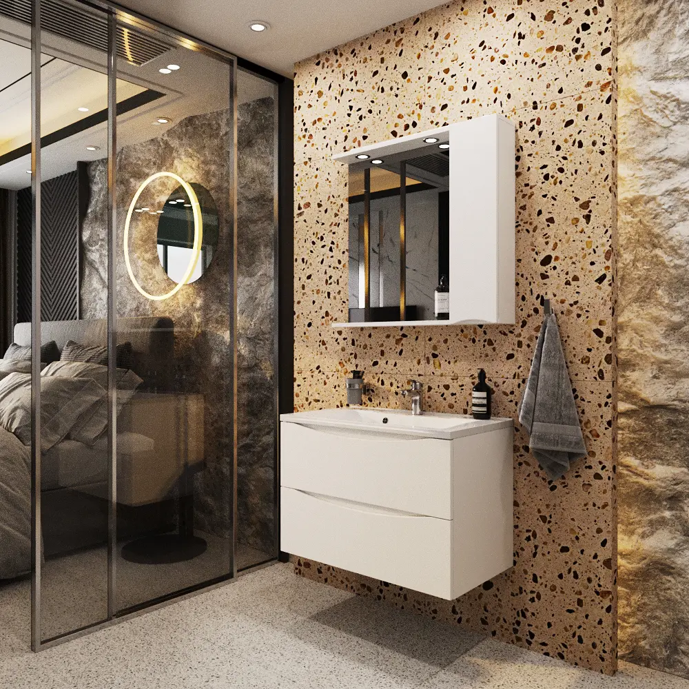 Фото 8 Тумба с раковиной подвесная Итана Мишель 80 787x444x550 Белый Фото 8 Тумба с раковиной подвесная Итана Мишель 80 787x444x550 Белый