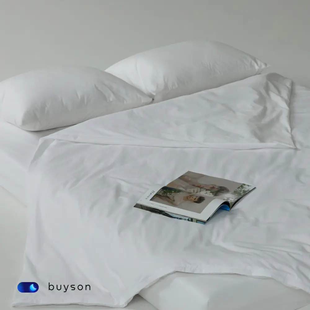 Фото 7 Простыня buyson BuyRelax белая 180x200 см, хлопок, на резинке Фото 7 Простыня buyson BuyRelax белая 180x200 см, хлопок, на резинке
