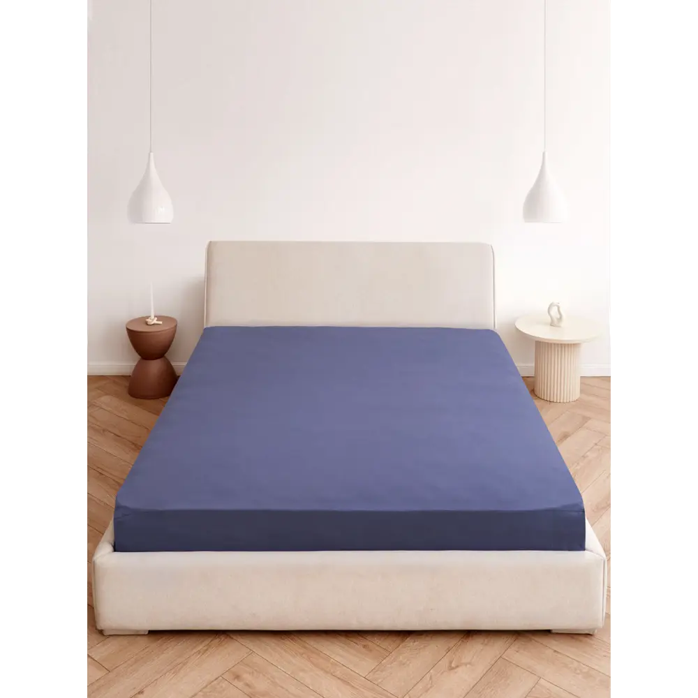 Фото 2 Простыня Frutto rosso 2024 200x200 см хлопок на резинке цвет синий Фото 2 Простыня Frutto rosso 2024 200x200 см хлопок на резинке цвет синий