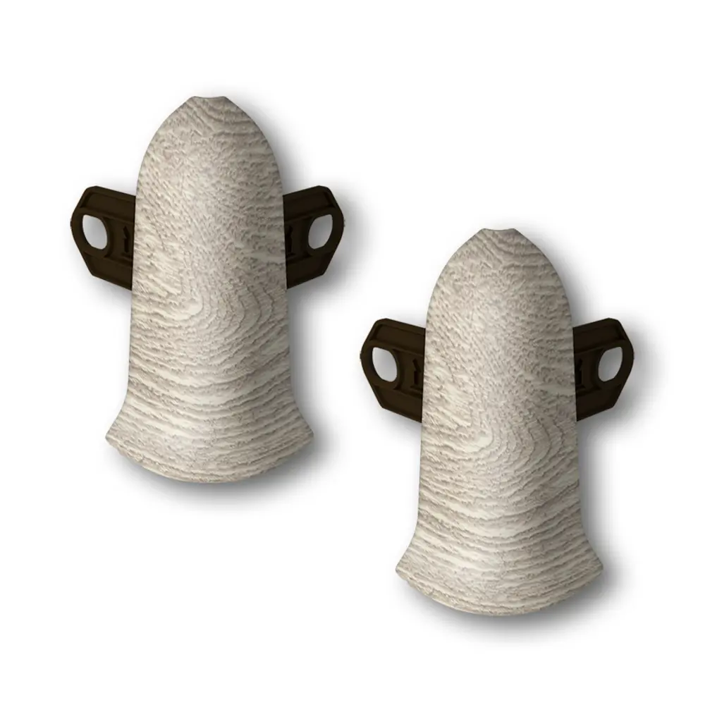 Фото Угол наружный (внешний) с крепежом для плинтуса Идеал Классик 229 Дуб латте_IRC 55 мм (упаковка 20 шт)