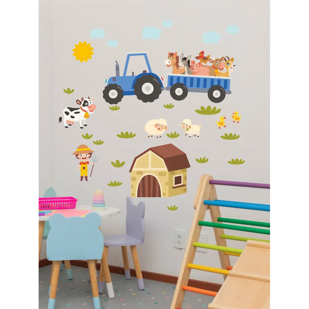 Фото Наклейка на стену Lisadecor S0396 Синий трактор Фото Наклейка на стену Lisadecor S0396 Синий трактор