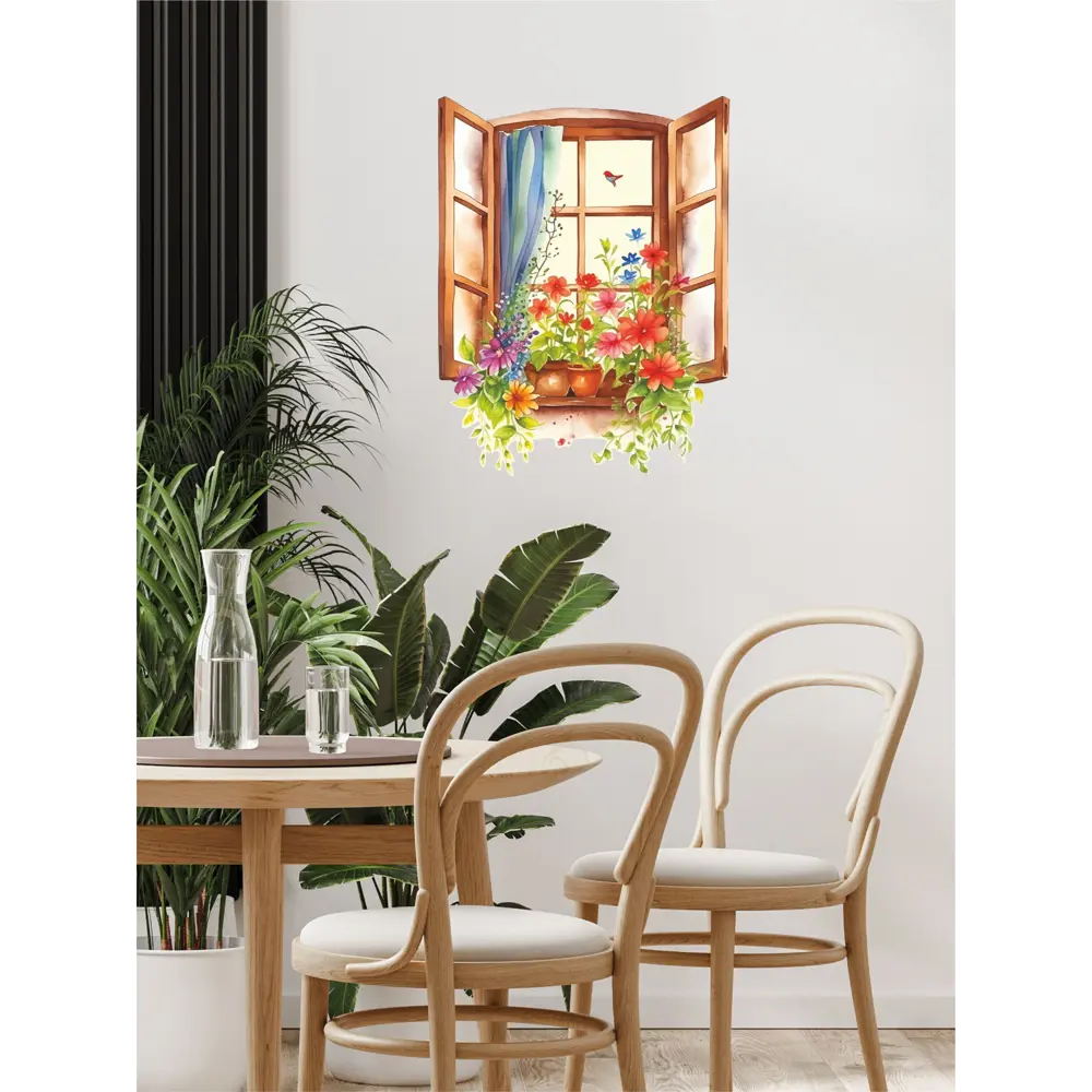 Фото Наклейка Lisadecor декоративные цветы на окне S0411 40x50 см, 1 шт Фото Наклейка Lisadecor декоративные цветы на окне S0411 40x50 см, 1 шт