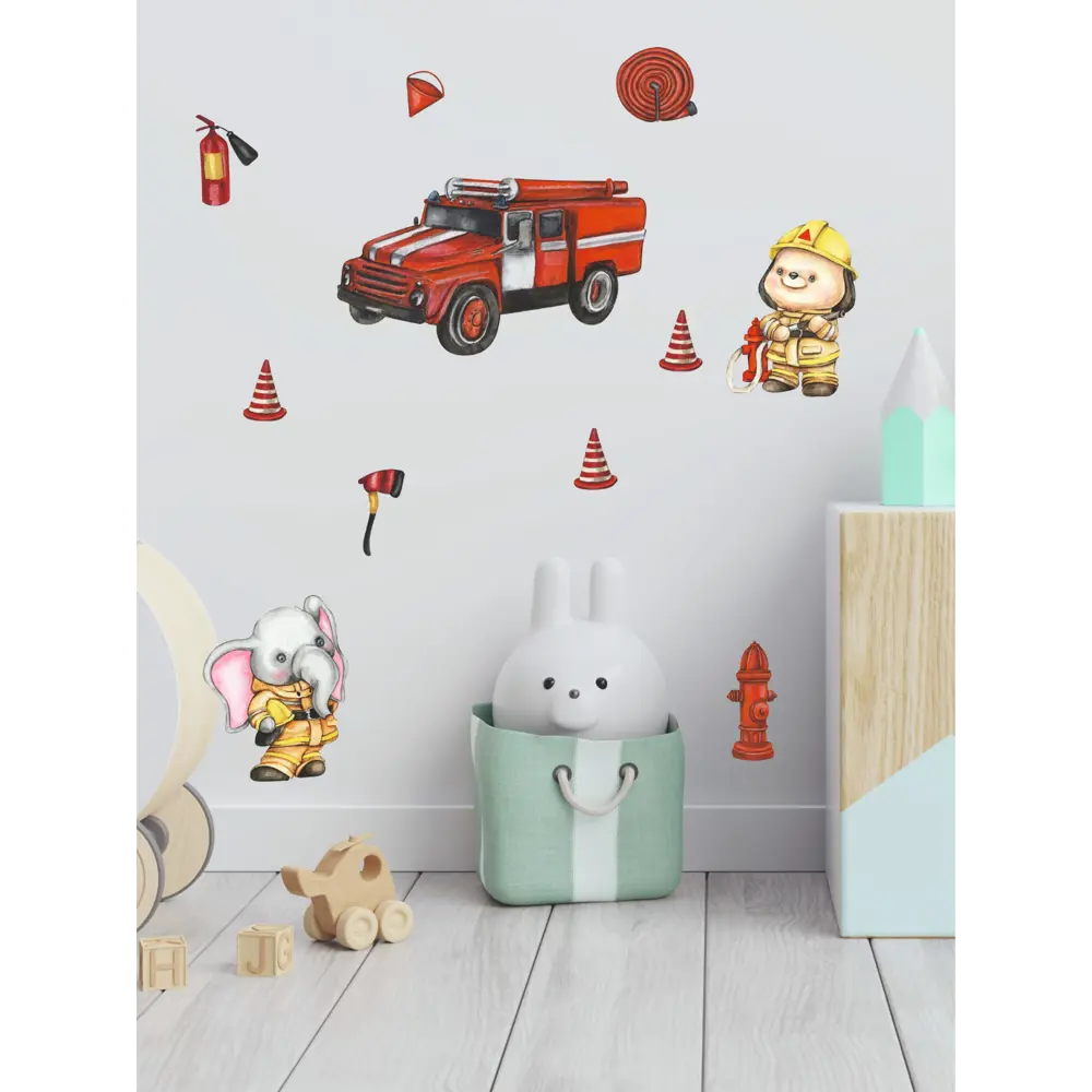 Фото 4 Наклейка на стену Lisadecor S0474 Пожарные, пожарная машина 40x50 см Фото 4 Наклейка на стену Lisadecor S0474 Пожарные, пожарная машина 40x50 см