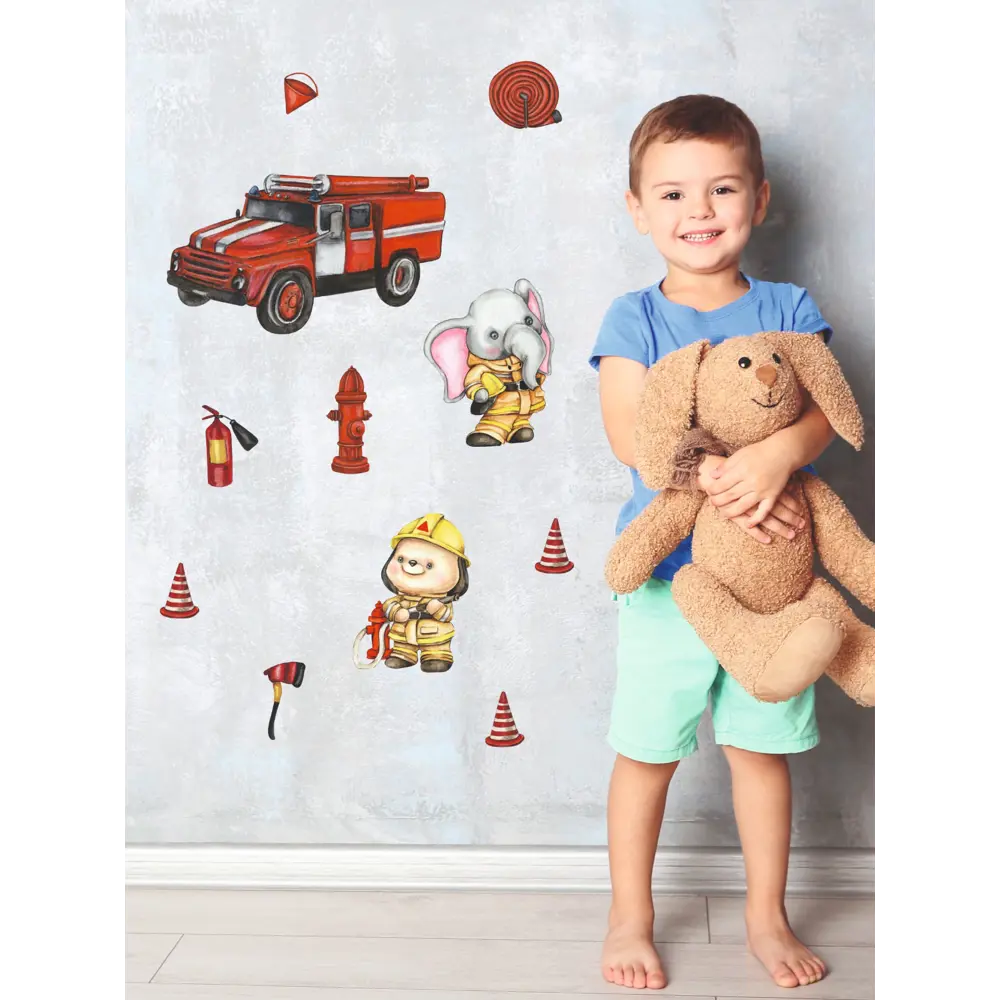 Фото 3 Наклейка на стену Lisadecor S0474 Пожарные, пожарная машина 40x50 см Фото 3 Наклейка на стену Lisadecor S0474 Пожарные, пожарная машина 40x50 см