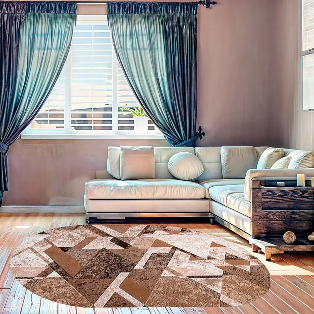 Фото Ковер Лайла де Люкс 15880 10842 Овал (0.8) 80x350 см полипропилен