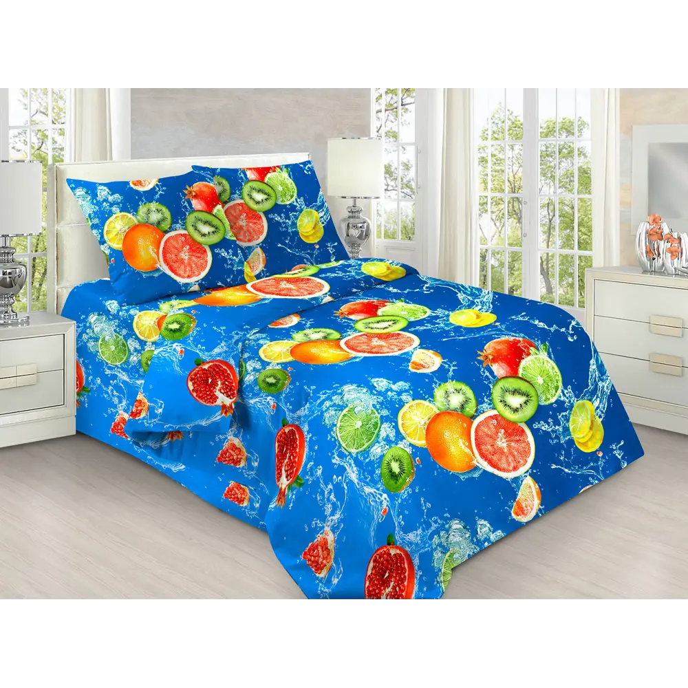 Фото Простыня Home Mercury Фруктовый коктейль 27545, 145x214 см, бязь, без резинки Фото Простыня Home Mercury Фруктовый коктейль 27545, 145x214 см, бязь, без резинки