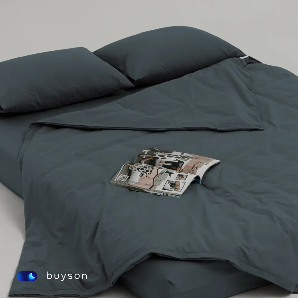 Фото 7 Простыня buyson BuyRelax серо-голубая 90x200 см, хлопок, на резинке Фото 7 Простыня buyson BuyRelax серо-голубая 90x200 см, хлопок, на резинке