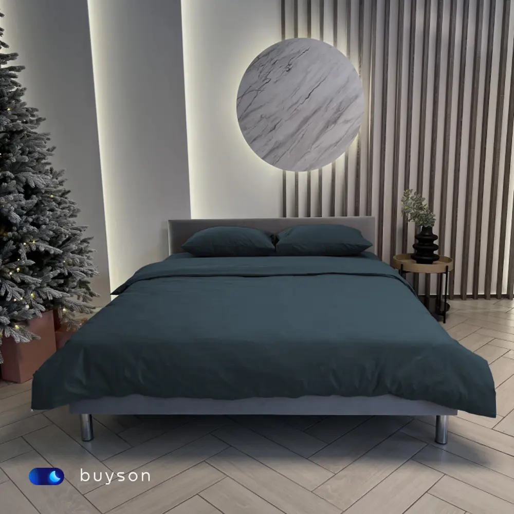 Фото 11 Простыня buyson BuyRelax серо-голубая 180x200 см, хлопок, на резинке Фото 11 Простыня buyson BuyRelax серо-голубая 180x200 см, хлопок, на резинке