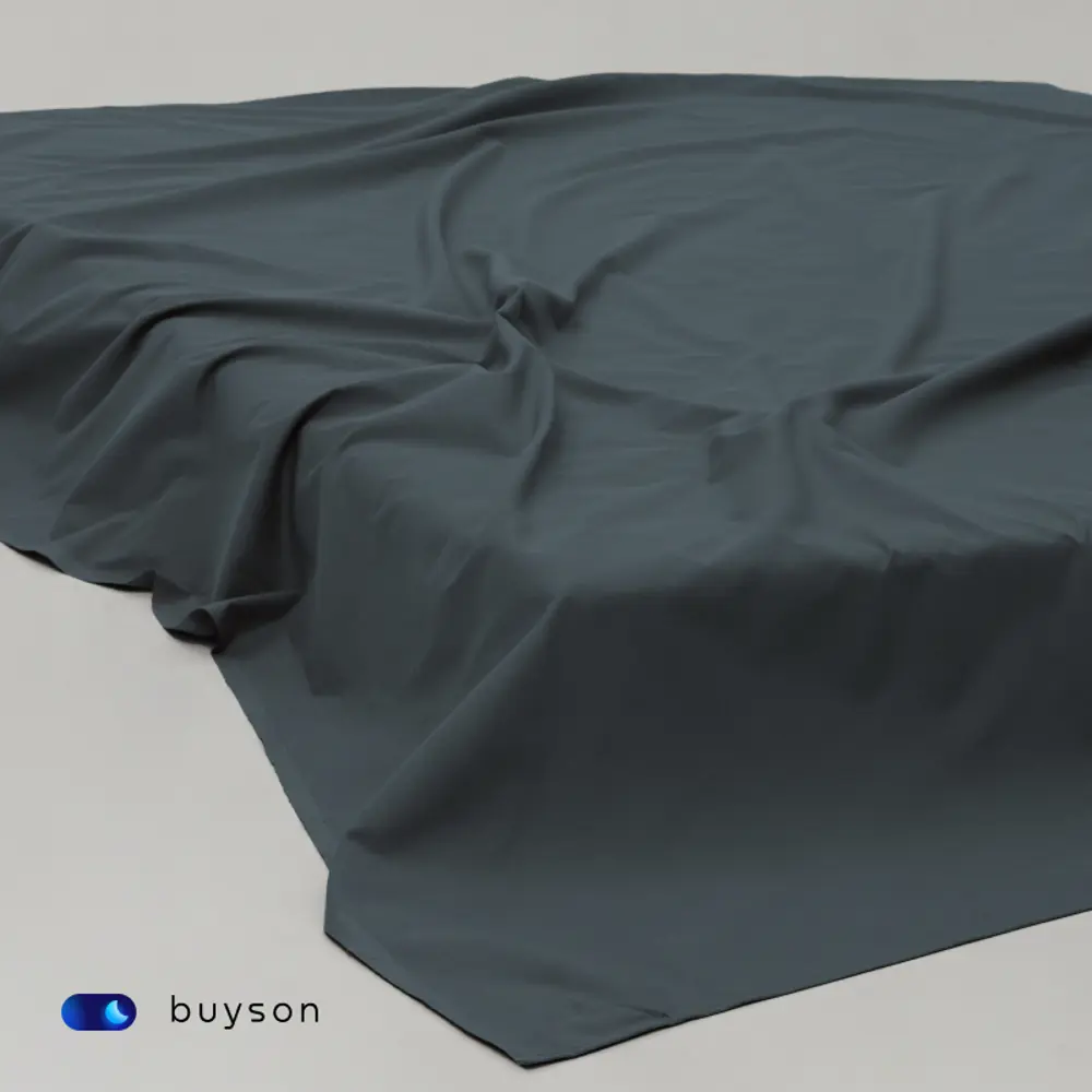 Фото 7 Простыня buyson BuyRelax серо-голубая 200x220 см, хлопок, без резинки Фото 7 Простыня buyson BuyRelax серо-голубая 200x220 см, хлопок, без резинки