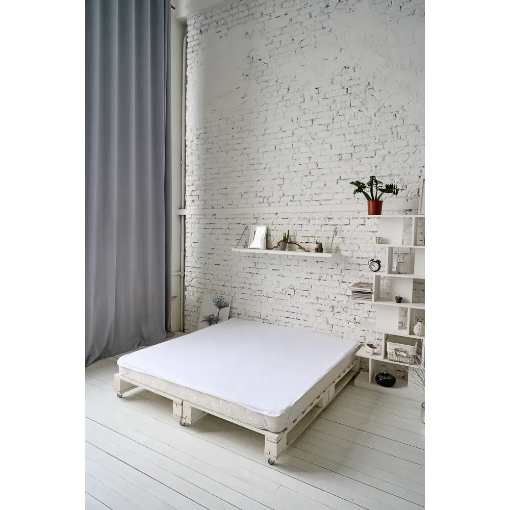 Фото Простыня Sn Textile непромокаемая на резинке хлопок 200x180см цвет белый Фото Простыня Sn Textile непромокаемая на резинке хлопок 200x180см цвет белый