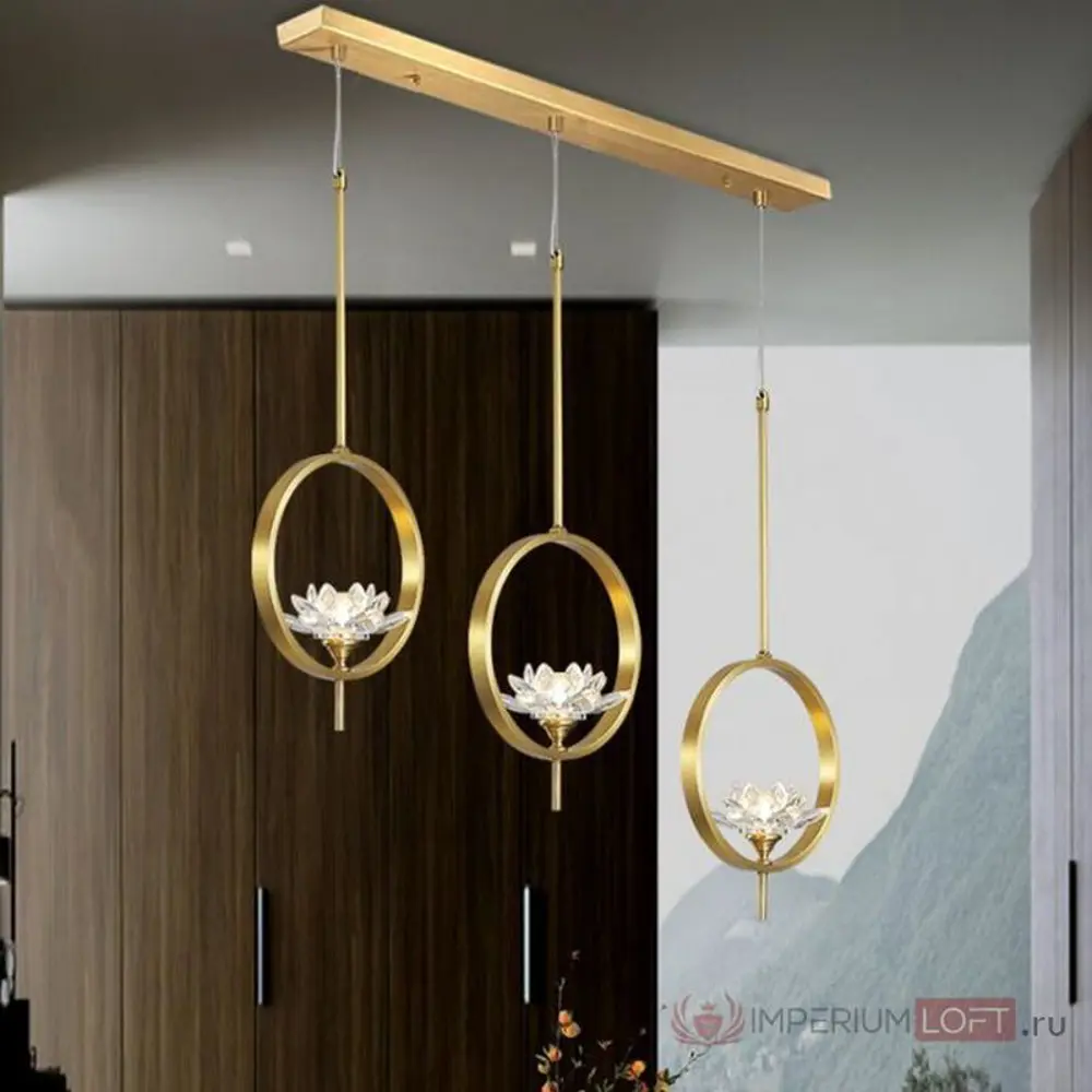 Фото 2 Светильник подвесной ImperiumLoft 177900-26 Lotos 3 лампы 8 м² цвет золотой Фото 2 Светильник подвесной ImperiumLoft 177900-26 Lotos 3 лампы 8 м² цвет золотой