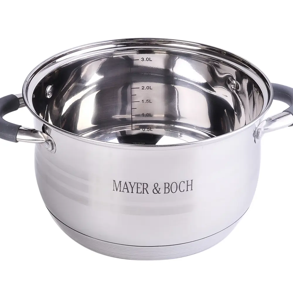 Фото 2 Кастрюля 3.9 л с крышкой Mayer&boch 30944 нержавеющая сталь цвет серебристый Фото 2 Кастрюля 3.9 л с крышкой Mayer&boch 30944 нержавеющая сталь цвет серебристый