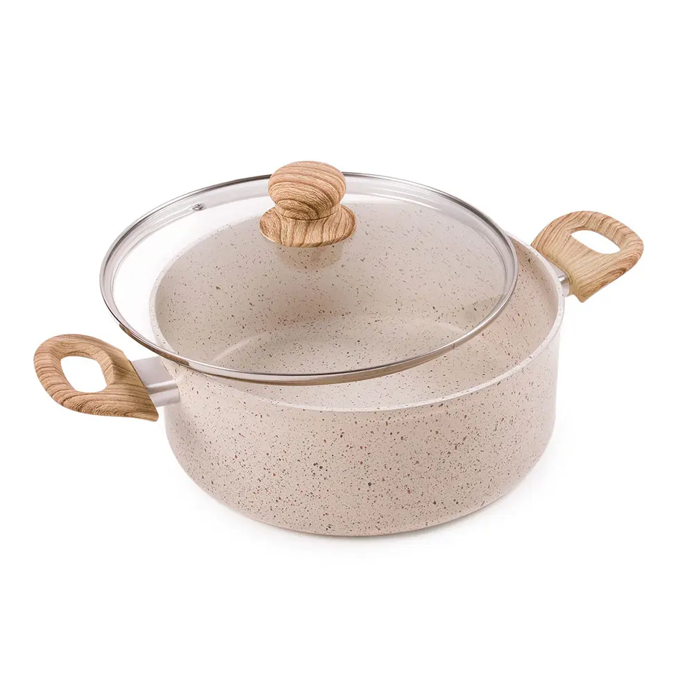 Фото Кастрюля ENDEVER Stone-Beige-24C алюминиевая с керамическим покрытием Фото Кастрюля ENDEVER Stone-Beige-24C алюминиевая с керамическим покрытием