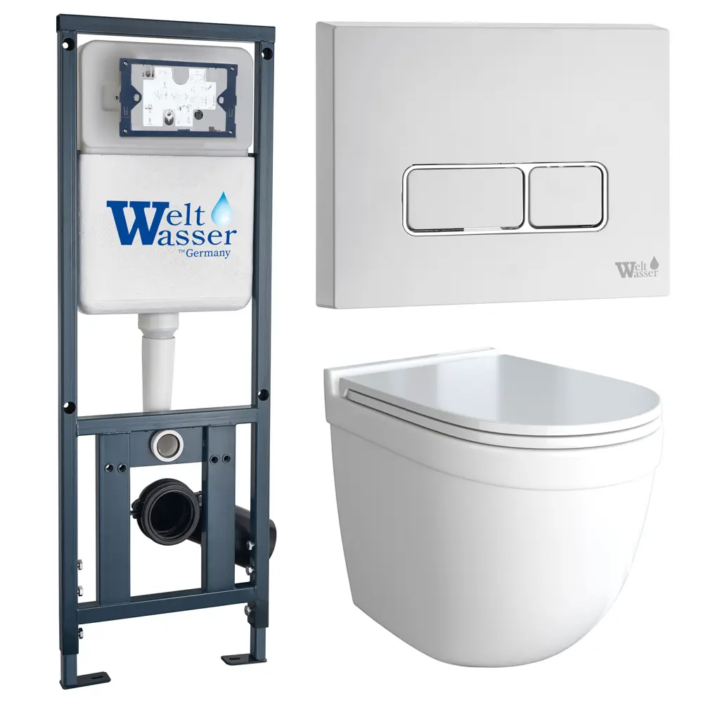 Фото Комплект инсталляция с унитазом Weltwasser Mar JKS601410SGW цвет белый Фото Комплект инсталляция с унитазом Weltwasser Mar JKS601410SGW цвет белый