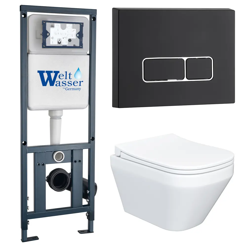 Фото Комплект инсталляция с унитазом Weltwasser Mar JKS701410SMB цвет белый Фото Комплект инсталляция с унитазом Weltwasser Mar JKS701410SMB цвет белый