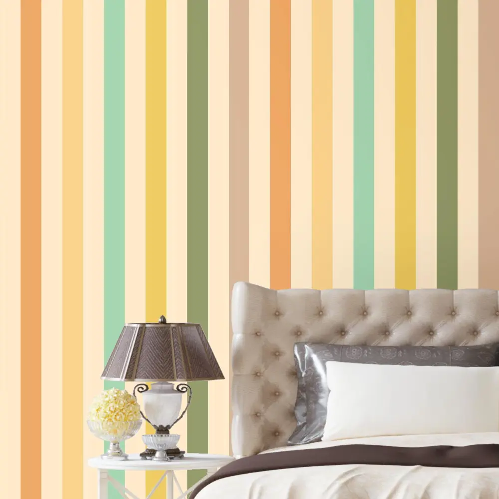 Фото 4 Обои флизелиновые Decoracion Разноцветные полоски 4x2.8 м оливковые бежевые оранжевые 7012604 Фото 4 Обои флизелиновые Decoracion Разноцветные полоски 4x2.8 м оливковые бежевые оранжевые 7012604