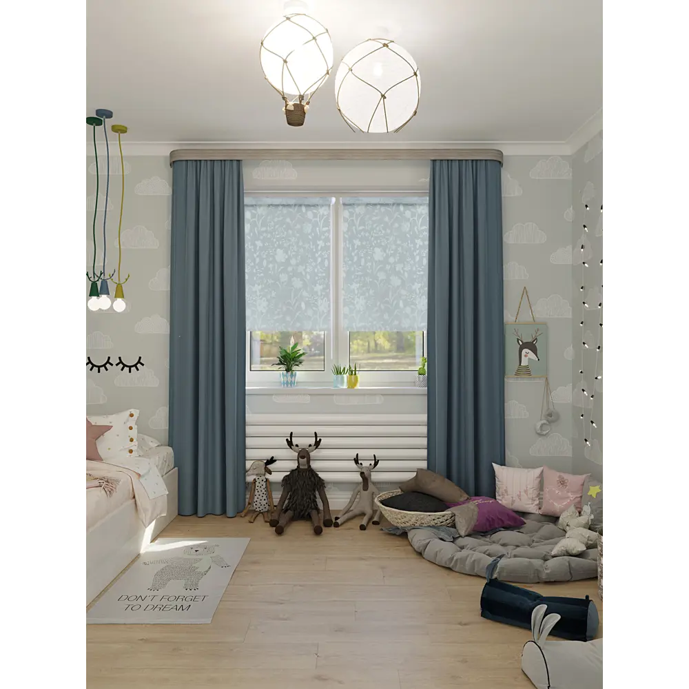 Фото 2 Рулонная штора Domlegrand Ирисы 90x175 см цвет серый Фото 2 Рулонная штора Domlegrand Ирисы 90x175 см цвет серый