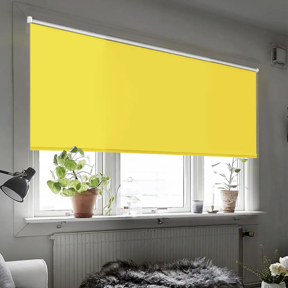 Фото 3 Рулонная штора Эскар Blackout SilverBack 130x160 см цвет желтый