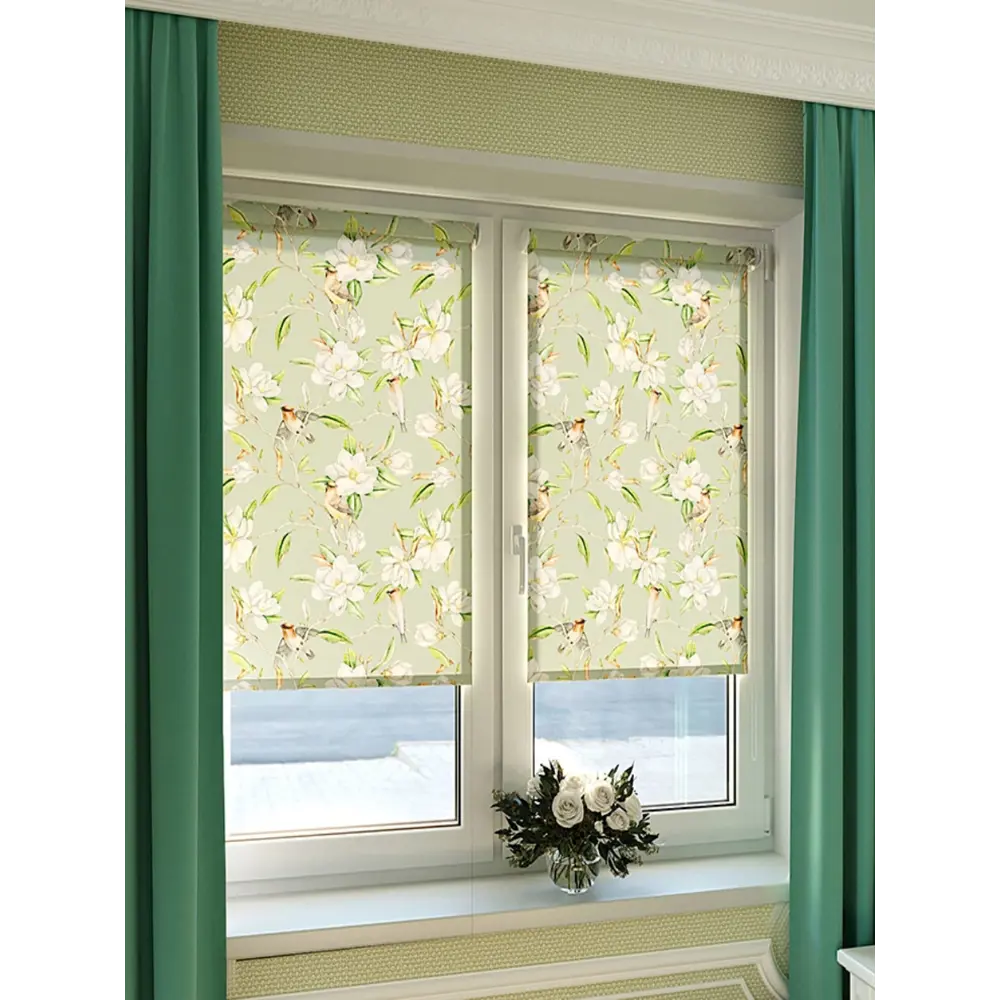 Фото 3 Рулонная штора Domlegrand Райский сад 42.5x170 см цвет зеленый Фото 3 Рулонная штора Domlegrand Райский сад 42.5x170 см цвет зеленый