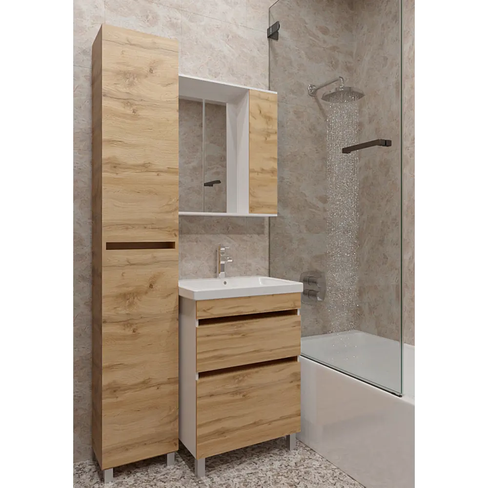 Фото 3 Тумба под раковину ViMark Рино 6104 напольная 56см цвет белый Фото 3 Тумба под раковину ViMark Рино 6104 напольная 56см цвет белый
