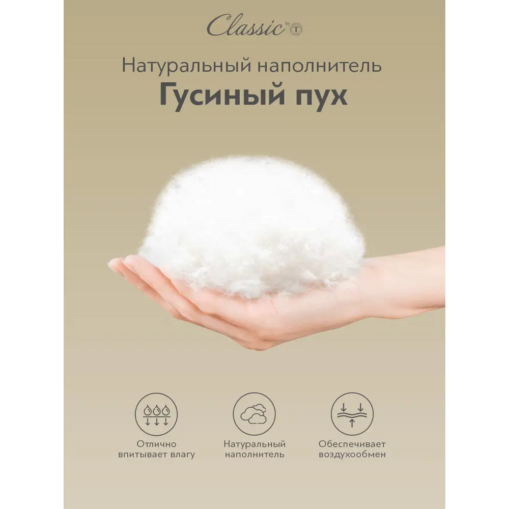 Фото 10 Комплект из 2 подушек Classic by T Шале 70x70 см, пух Фото 10 Комплект из 2 подушек Classic by T Шале 70x70 см, пух