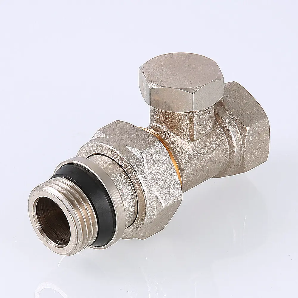 Фото 4 Клапан настроечный прямой Valtec 1/2" для радиатора с полусгоном и дополнительным уплотнением VT.020.NR.04