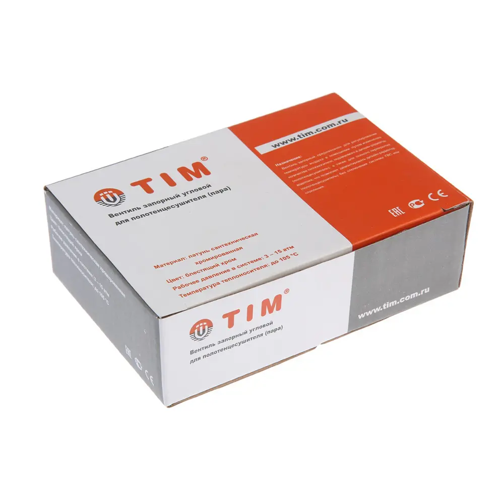 Фото 4 Вентиль для полотенцесушителя угловой TIM 1/2" 7602431 Фото 4 Вентиль для полотенцесушителя угловой TIM 1/2" 7602431