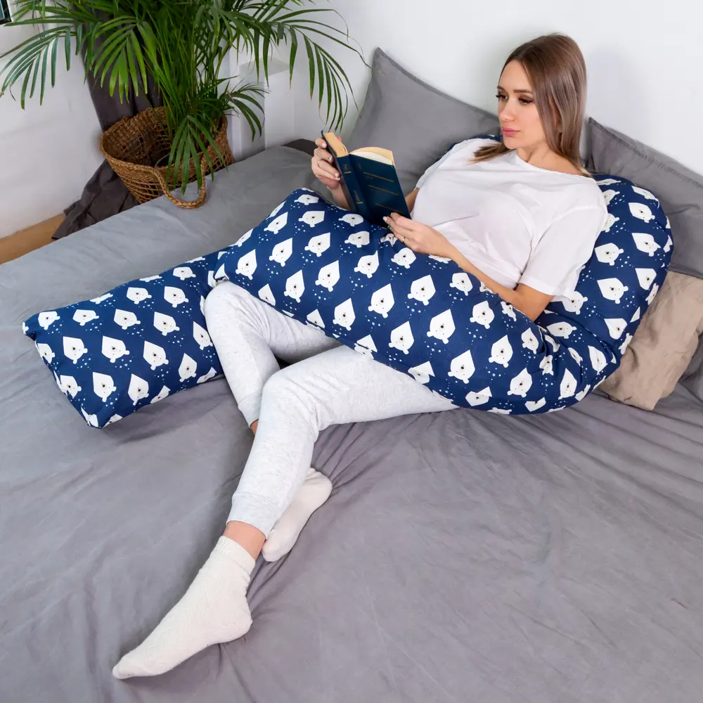 Фото 5 Подушка AmaroBaby для беременных Белые медведи 340x35 см, холлофайбер Фото 5 Подушка AmaroBaby для беременных Белые медведи 340x35 см, холлофайбер