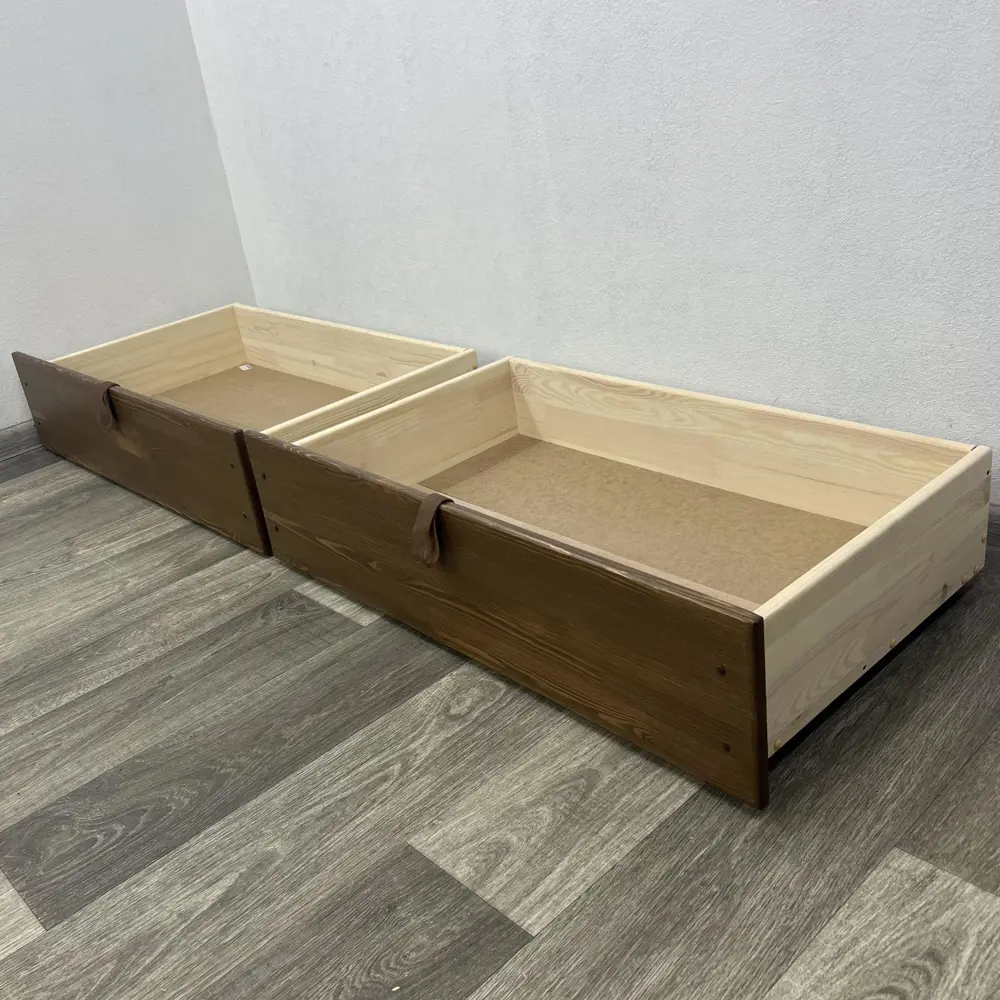 Фото 3 Кровать односпальная Solarius Классика 2 выкатных ящика 90x63x200 см ортопедическое основание сосна цвет темный дуб Фото 3 Кровать односпальная Solarius Классика 2 выкатных ящика 90x63x200 см ортопедическое основание сосна цвет темный дуб