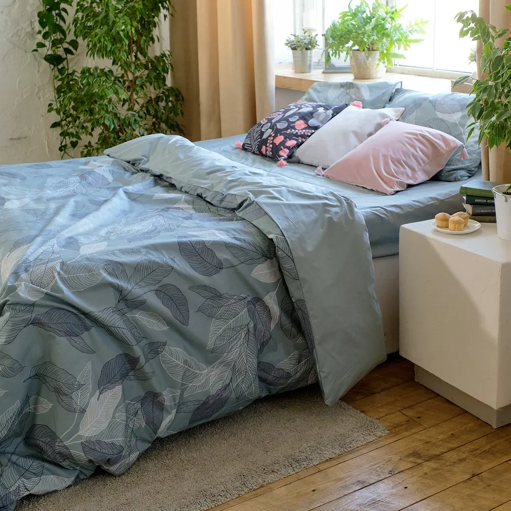 Фото 2 Комплект постельного белья Этель «Mint leaves» двуспальный, перкаль, разноцветный Фото 2 Комплект постельного белья Этель «Mint leaves» двуспальный, перкаль, разноцветный