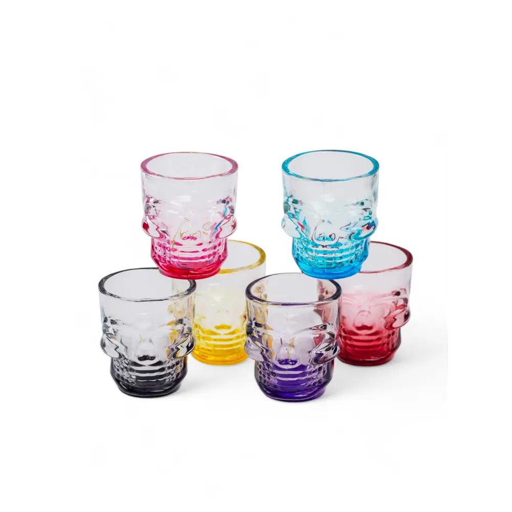 Фото 2 Набор стопок стеклянных Glasserie Skull colors 50мл цвет прозрачный 6шт