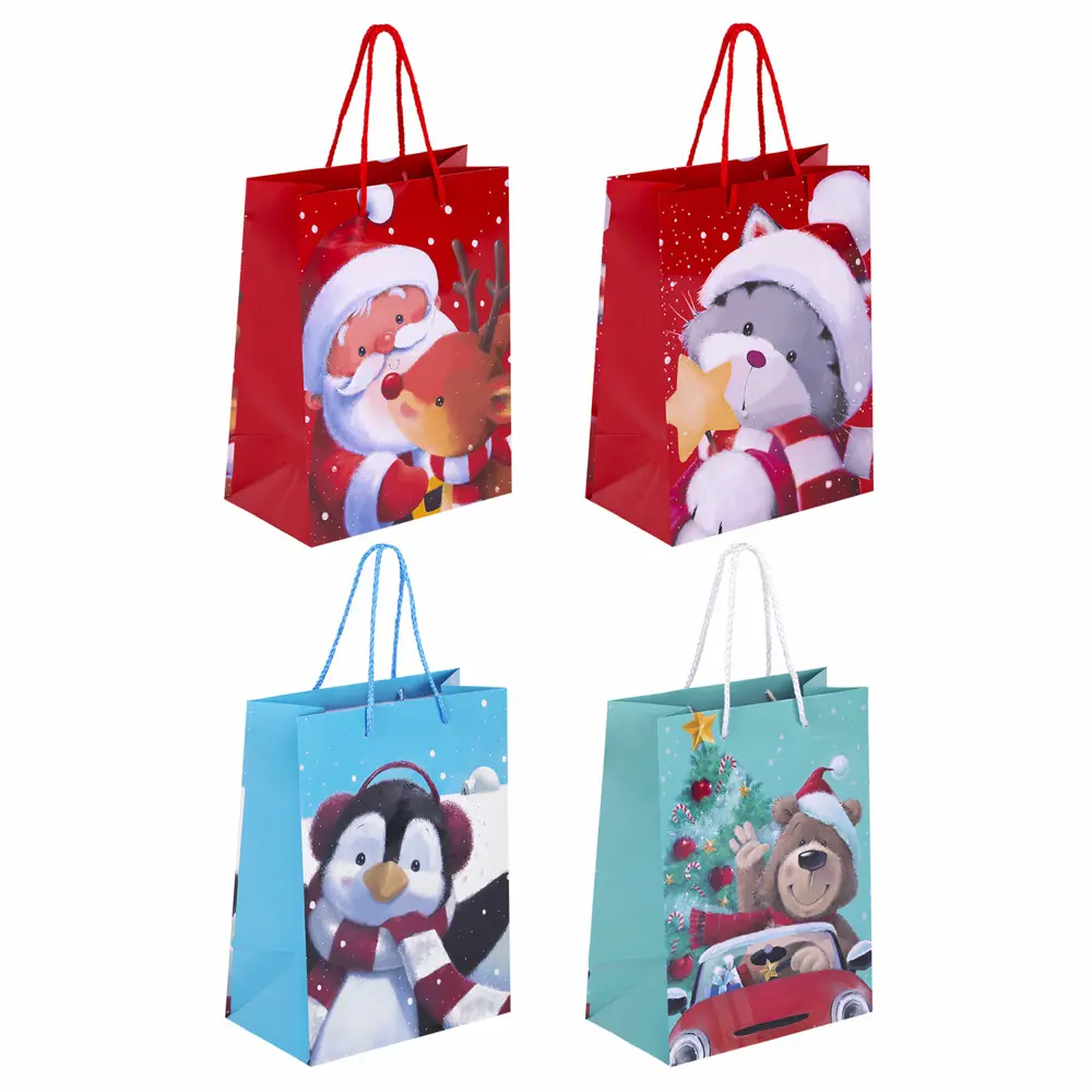 Фото 2 Пакет подарочный Набор 4 штуки новогодний 18x10x23 см Christmas Animals Золотая Сказка 591956 Фото 2 Пакет подарочный Набор 4 штуки новогодний 18x10x23 см Christmas Animals Золотая Сказка 591956