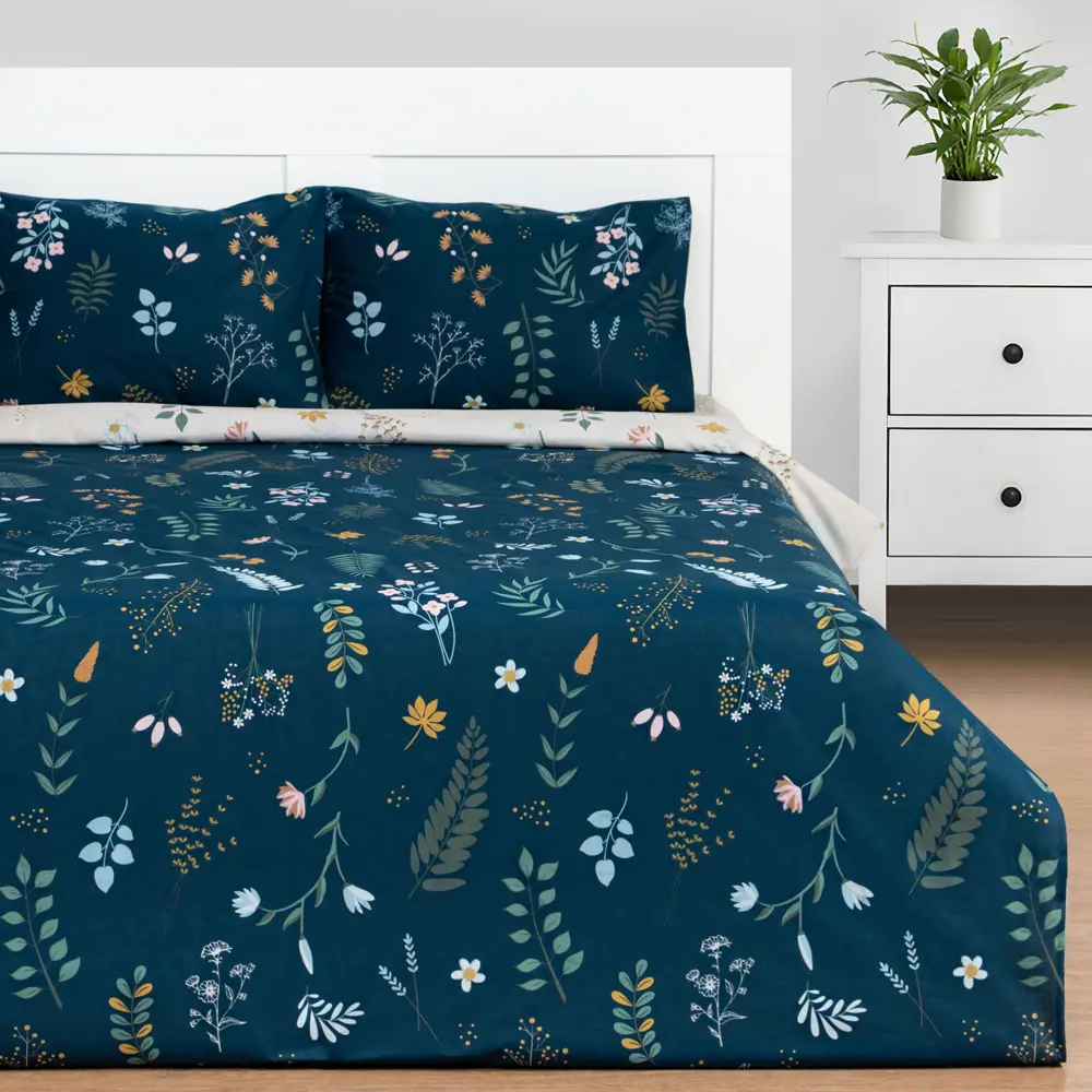 Фото Комплект постельного белья Этель Herbs поплин семейный наволочки 50 x 70- 2 шт цвет белый