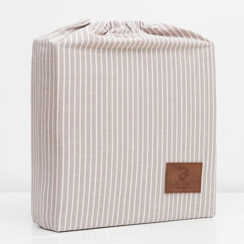 Фото 4 Комплект постельного белья Этель Полоски хлопок 2-спальный наволочки 50 x 70- 2 шт цвет бежевый