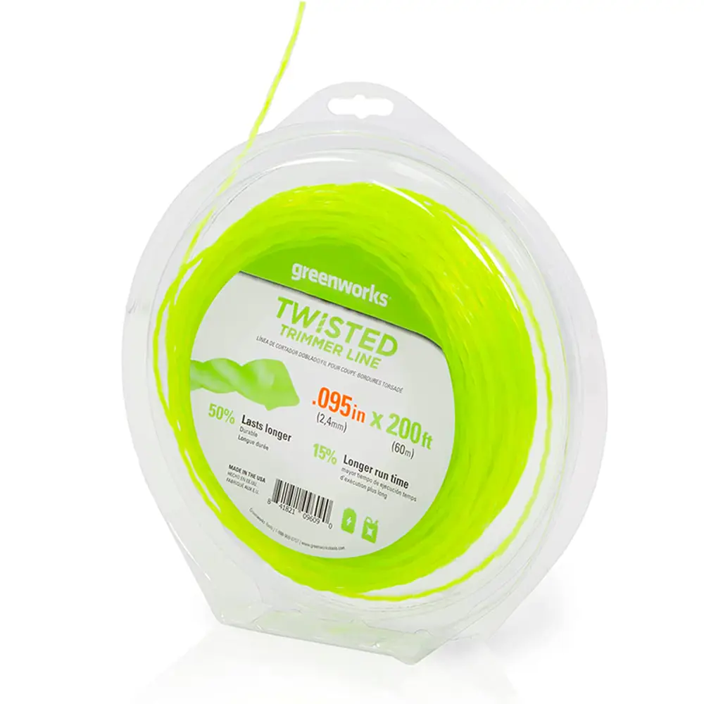 Фото 2 Леска для триммера витая Greenworks 2950207_нск 2.4мм Фото 2 Леска для триммера витая Greenworks 2950207_нск 2.4мм