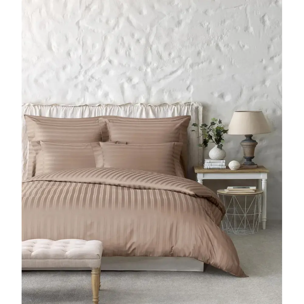 Фото Простыня Medsleep Краусс 200x200 см жаккард на резинке цвет темно-бежевый Фото Простыня Medsleep Краусс 200x200 см жаккард на резинке цвет темно-бежевый