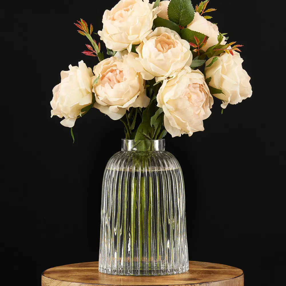 Фото 2 Ваза 7цветов-декор для цветов и сухоцветов стеклянная прозрачная 13x20 см