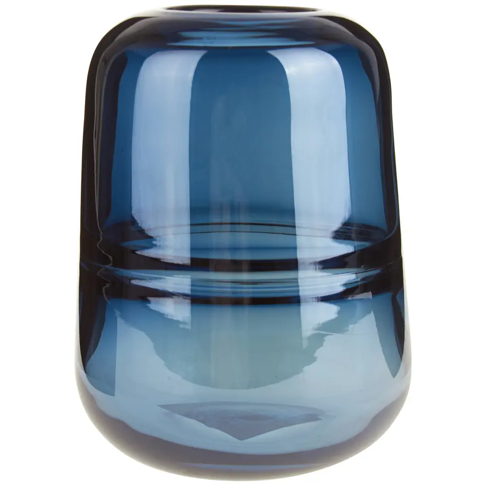 Фото 5 Ваза 7цветов-декор Цветы и сухоцветы стекло цвет синий 18 см