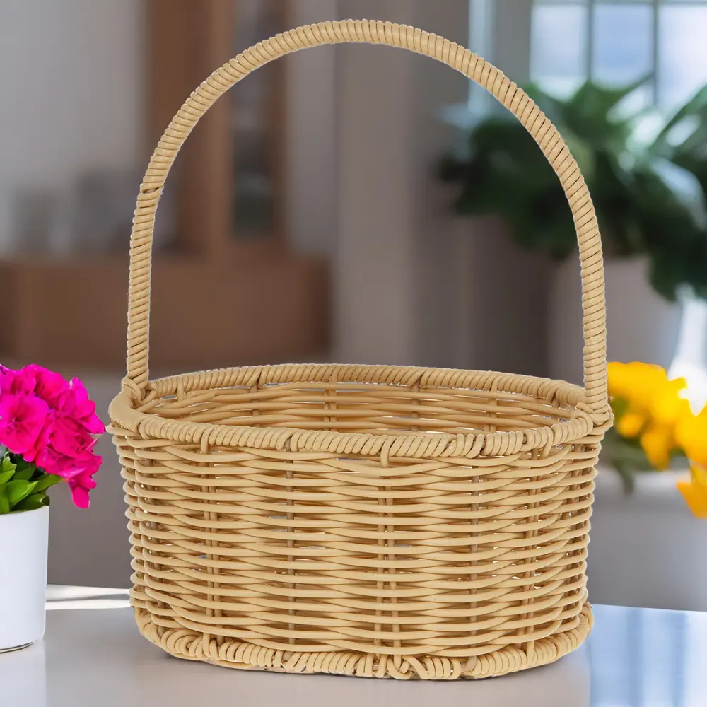 Фото Корзина для фруктов 7цветов-декор с ручкой 14 см ABS-пластик цвет коричневый Фото Корзина для фруктов 7цветов-декор с ручкой 14 см ABS-пластик цвет коричневый